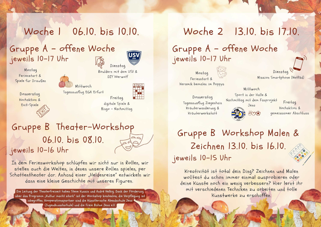 Herbstferien im Klex vom 06. bis 17. Oktober