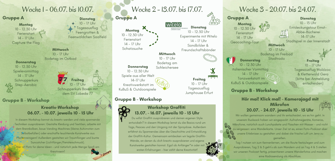 Flyer 2026 Sommerferien im Klex